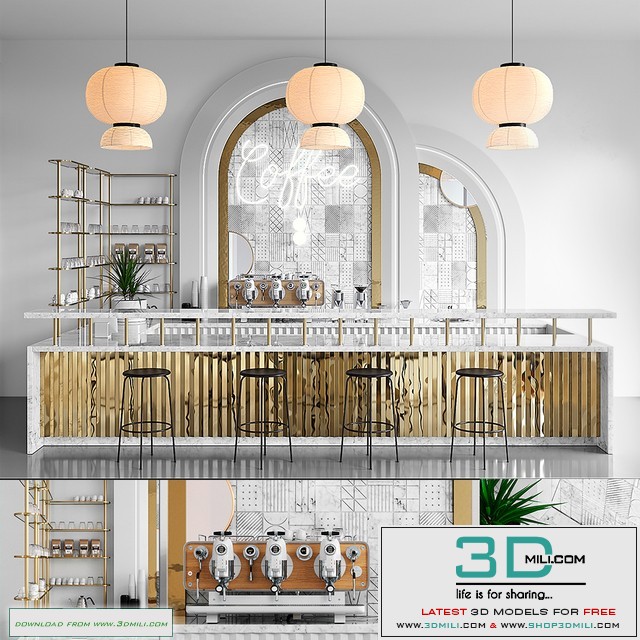 COFFEE SHOP 2 (vray GGX, corona PBR)